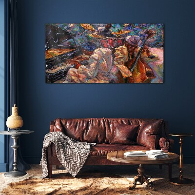Tableau imprimé sur verre Une rencontre musicale en couleurs