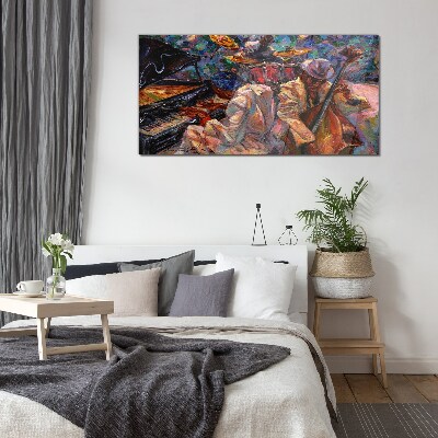 Tableau imprimé sur verre Une rencontre musicale en couleurs