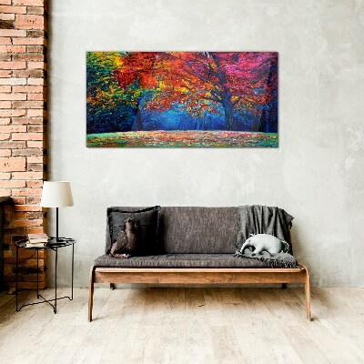 Tableau verre imprimé Paysage d'automne coloré