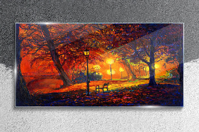 Tableau photo sur verre Automne doré dans le parc