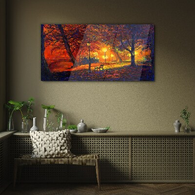Tableau photo sur verre Automne doré dans le parc
