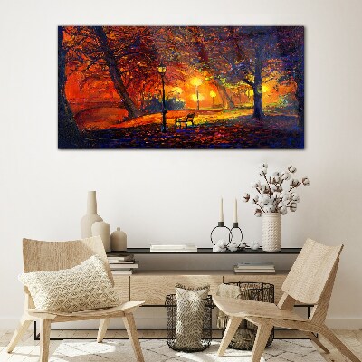 Tableau photo sur verre Automne doré dans le parc