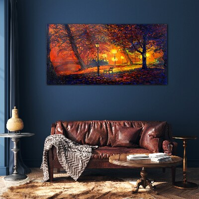 Tableau photo sur verre Automne doré dans le parc