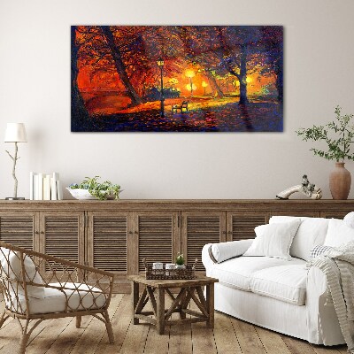 Tableau photo sur verre Automne doré dans le parc