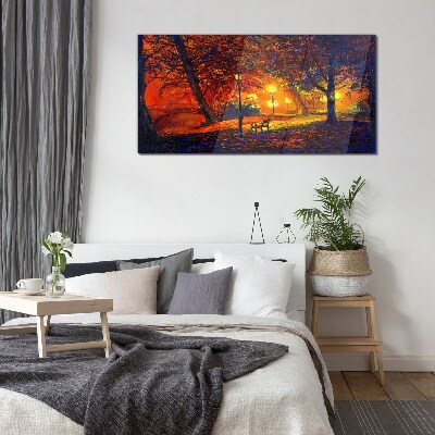 Tableau photo sur verre Automne doré dans le parc