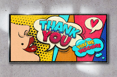 Tableau verre imprimé Pop Art Expression de gratitude