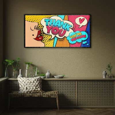 Tableau verre imprimé Pop Art Expression de gratitude