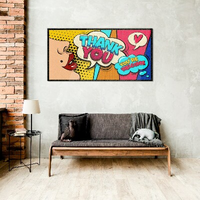 Tableau verre imprimé Pop Art Expression de gratitude