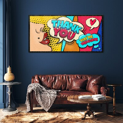 Tableau verre imprimé Pop Art Expression de gratitude