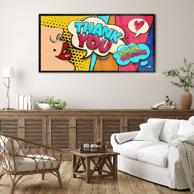 Tableau verre imprimé Pop Art Expression de gratitude