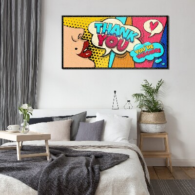 Tableau verre imprimé Pop Art Expression de gratitude