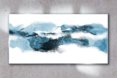 Tableau sur verre Vagues de l'océan dans des tons de bleu