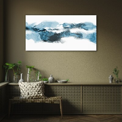 Tableau sur verre Vagues de l'océan dans des tons de bleu