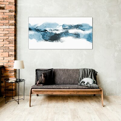 Tableau sur verre Vagues de l'océan dans des tons de bleu