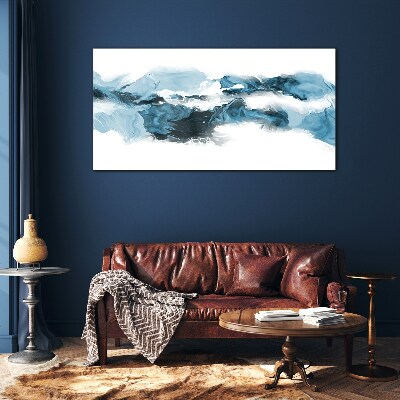 Tableau sur verre Vagues de l'océan dans des tons de bleu