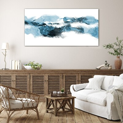 Tableau sur verre Vagues de l'océan dans des tons de bleu