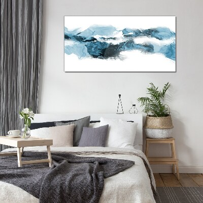 Tableau sur verre Vagues de l'océan dans des tons de bleu