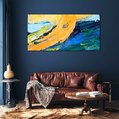 Tableau verre imprimé Une vague de couleurs en mouvement