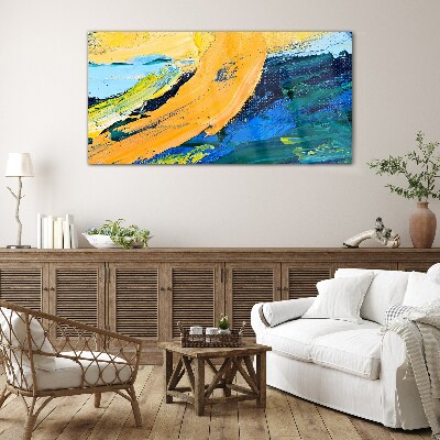 Tableau verre imprimé Une vague de couleurs en mouvement