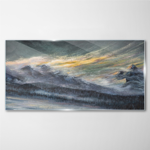 Tableau en verre Paysage de montagne au crépuscule