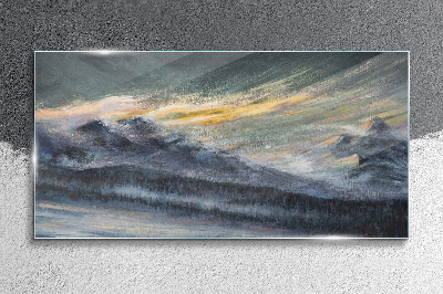 Tableau en verre Paysage de montagne au crépuscule