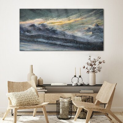 Tableau en verre Paysage de montagne au crépuscule