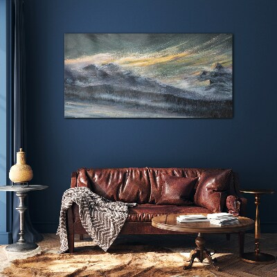 Tableau en verre Paysage de montagne au crépuscule