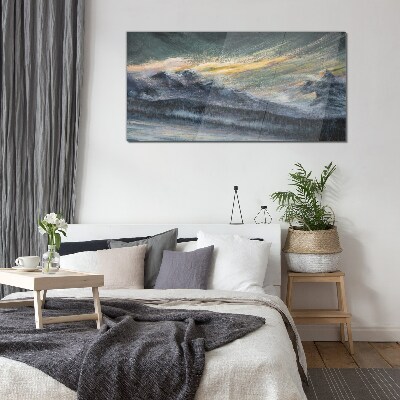 Tableau en verre Paysage de montagne au crépuscule