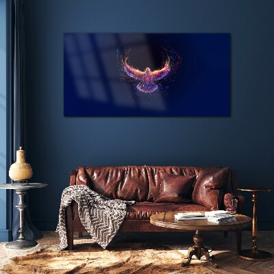 Tableau en verre Oiseau en feu