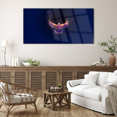Tableau en verre Oiseau en feu