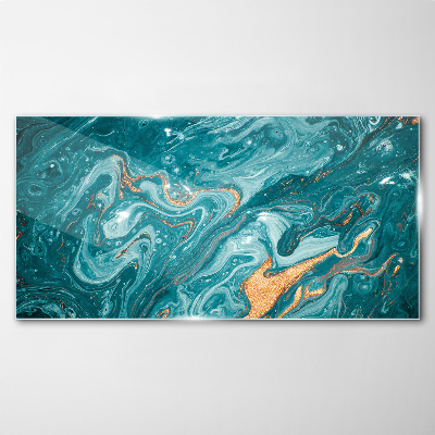 Tableau verre imprimé Vagues de l'océan avec des accents cuivrés