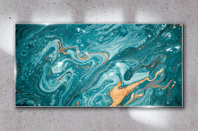 Tableau verre imprimé Vagues de l'océan avec des accents cuivrés