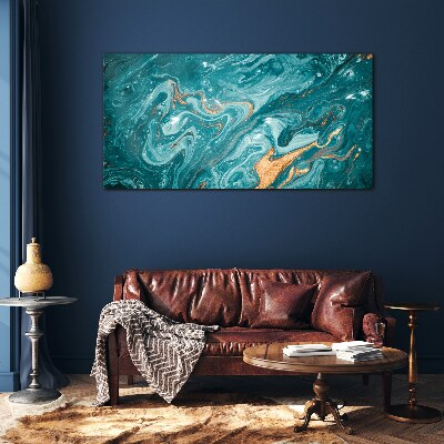 Tableau verre imprimé Vagues de l'océan avec des accents cuivrés