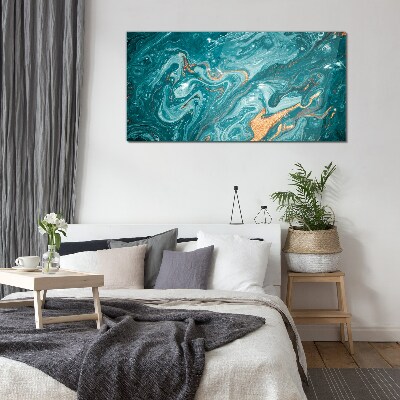 Tableau verre imprimé Vagues de l'océan avec des accents cuivrés