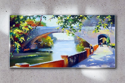 Tableau en verre Pont dans le parc ensoleillé