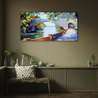 Tableau en verre Pont dans le parc ensoleillé
