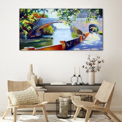 Tableau en verre Pont dans le parc ensoleillé