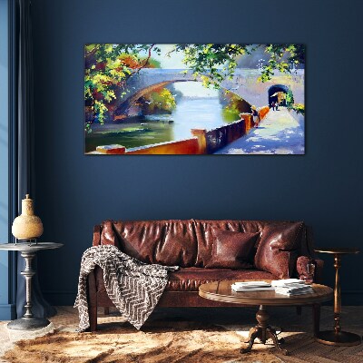 Tableau en verre Pont dans le parc ensoleillé