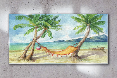 Tableau sur verre Détente sur une plage tropicale