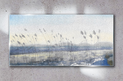 Tableau imprimé sur verre Un paysage paisible avec des herbes