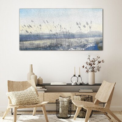 Tableau imprimé sur verre Un paysage paisible avec des herbes