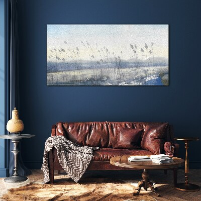 Tableau imprimé sur verre Un paysage paisible avec des herbes