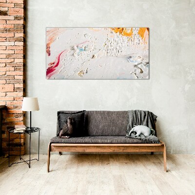 Tableau en verre Composition abstraite de couleurs et de textures