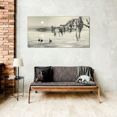 Tableau en verre Silence au bord de l'eau