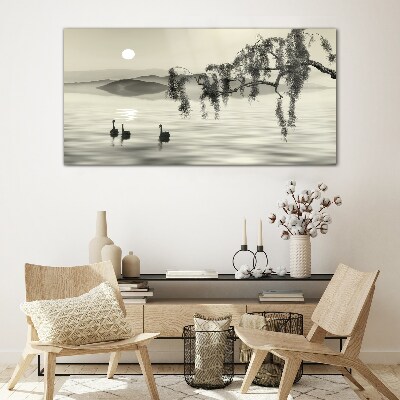 Tableau en verre Silence au bord de l'eau