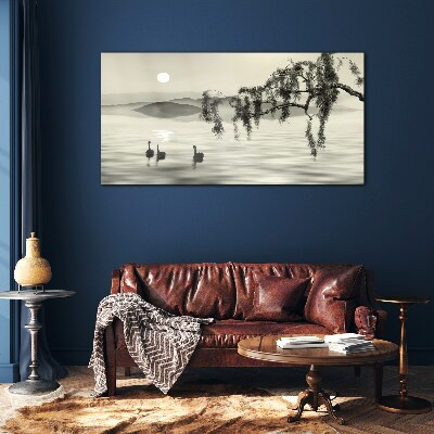 Tableau en verre Silence au bord de l'eau