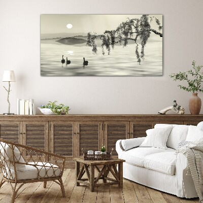 Tableau en verre Silence au bord de l'eau
