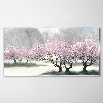 Tableau en verre Floraison printanière