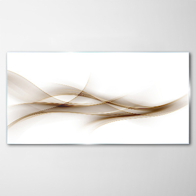 Tableau imprimé sur verre Vagues dorées sur fond blanc