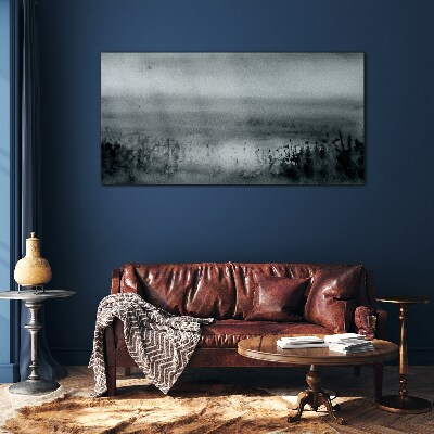 Tableau imprimé sur verre Paysage gris-rocheux et brumeux